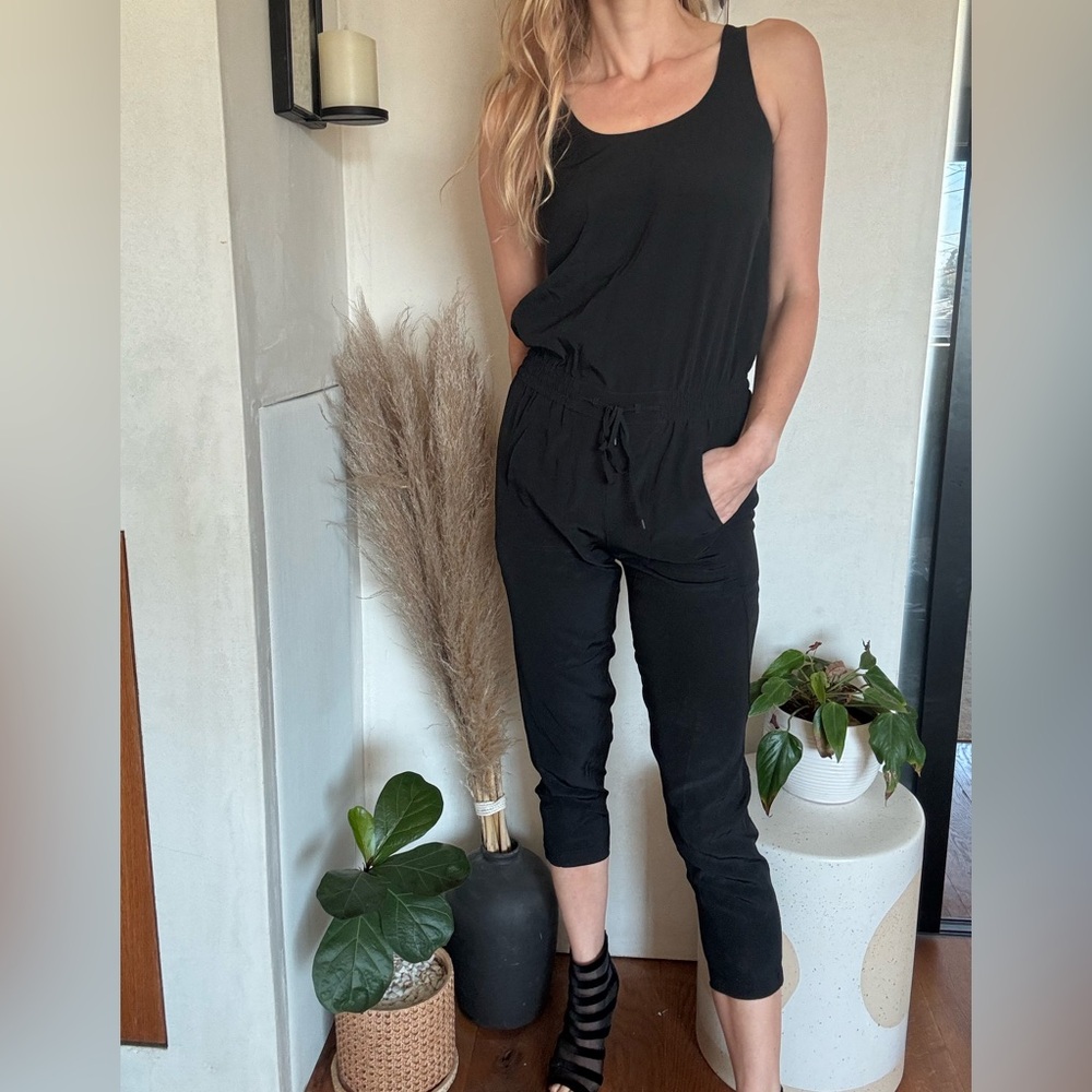 Vince Silk Jumpsuit in Black silk